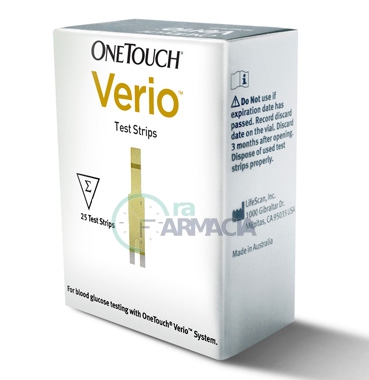 LifeScan OneTouch Linea Controllo Glicemia Verio 25 Strisce Reattive