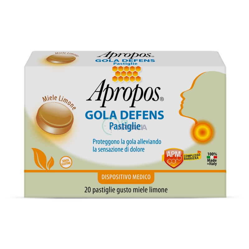 Apropos Linea Dispositivi Medici Gola Defens 20 Pastiglie Gusto Miele Limone