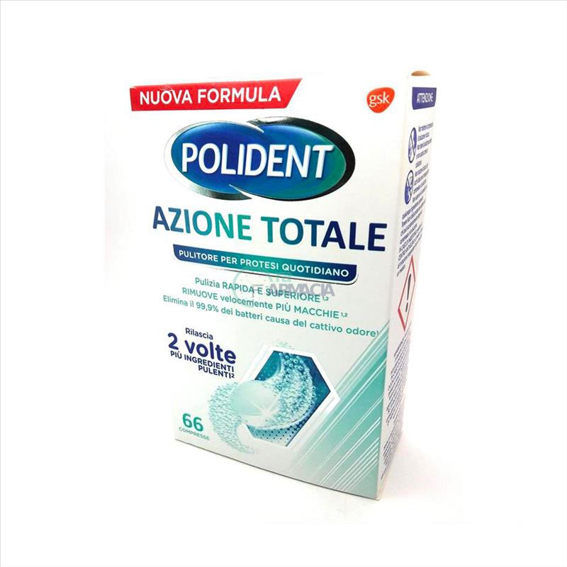 Polident Linea Protesi Dentali Azione Totale 66 Compresse Effervescenti